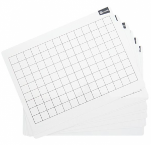 Pkt.10 228x305mm Dry Wipe Boards - 2cm Grid